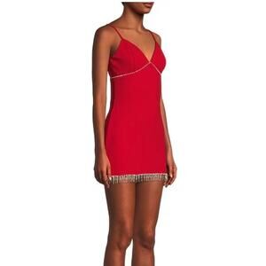 Lulus Red Rhinestone Mini Dress – XL – Holiday, Homecoming, Good Luck Red Party